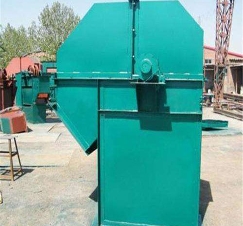 高頻斗提機向筒行落機頭自或料在機果上部